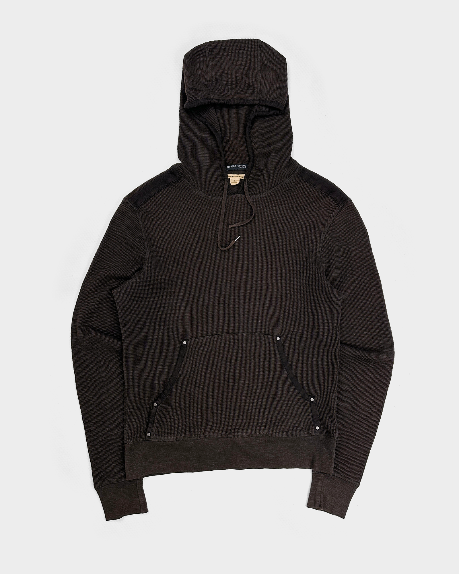 John Varvatos USA Brown Waffle Cotton Hoodie 2000's