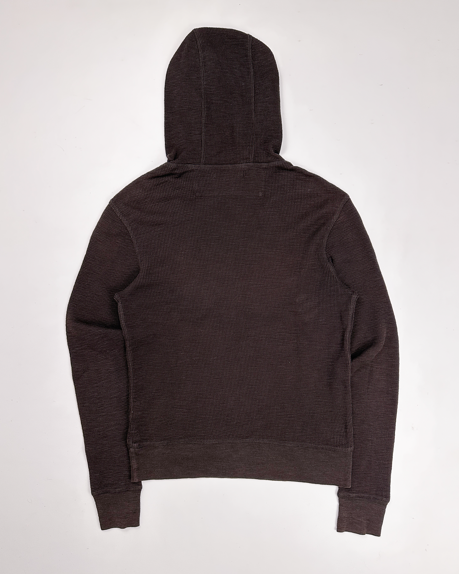John Varvatos USA Brown Waffle Cotton Hoodie 2000's
