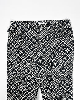 Moschino Black Flower Print Flare Pants 2000's