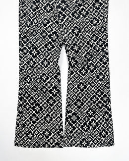 Moschino Black Flower Print Flare Pants 2000's