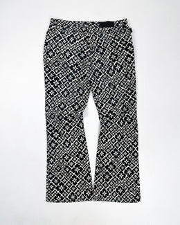Moschino Black Flower Print Flare Pants 2000's