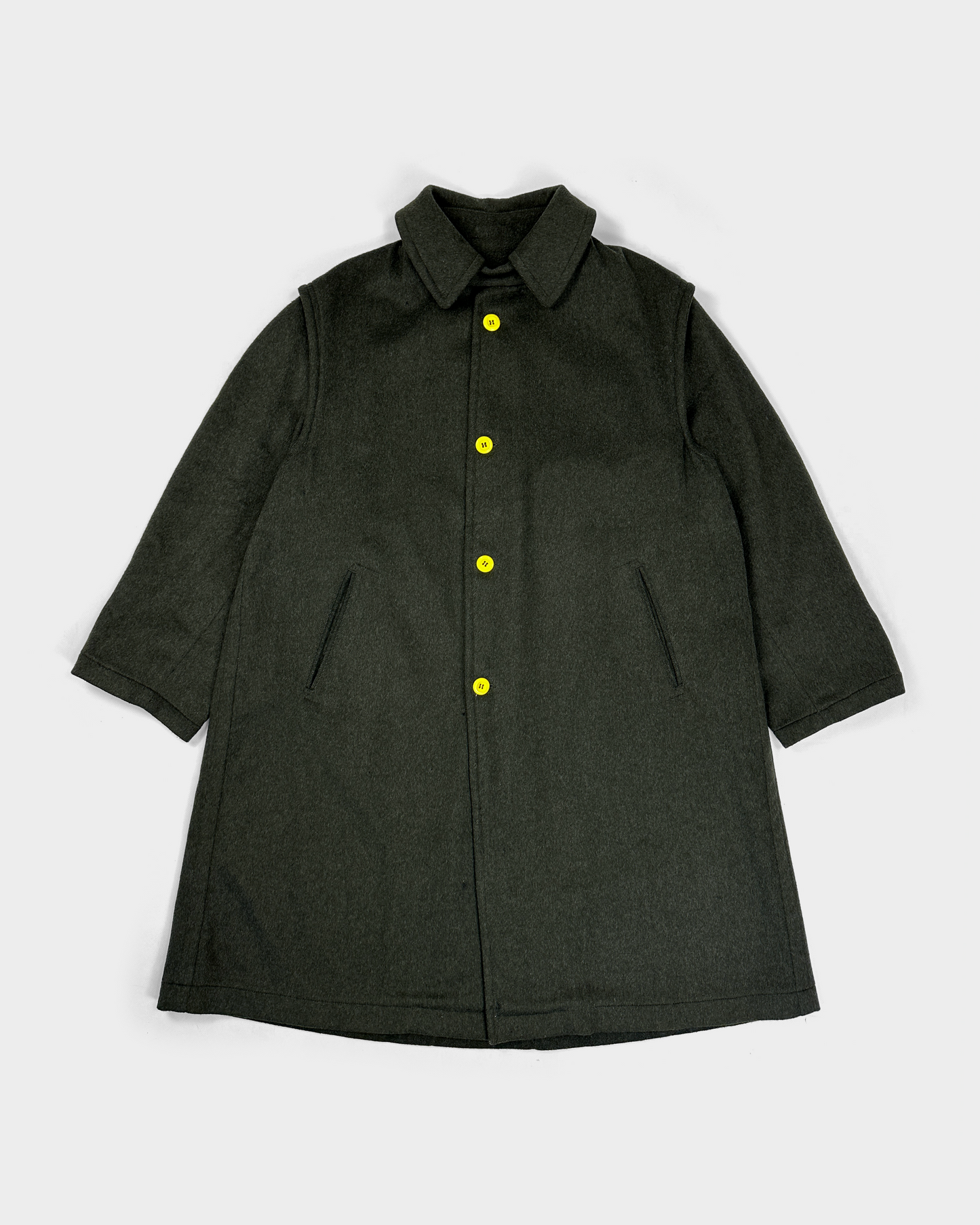 C.P. Company by Massimo Osti Deep Green Wool Coat 1980's