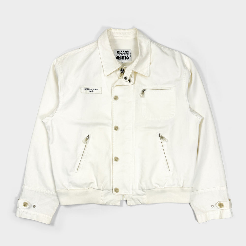 Iceberg Heavyweight White Trucker Jacket 1990's