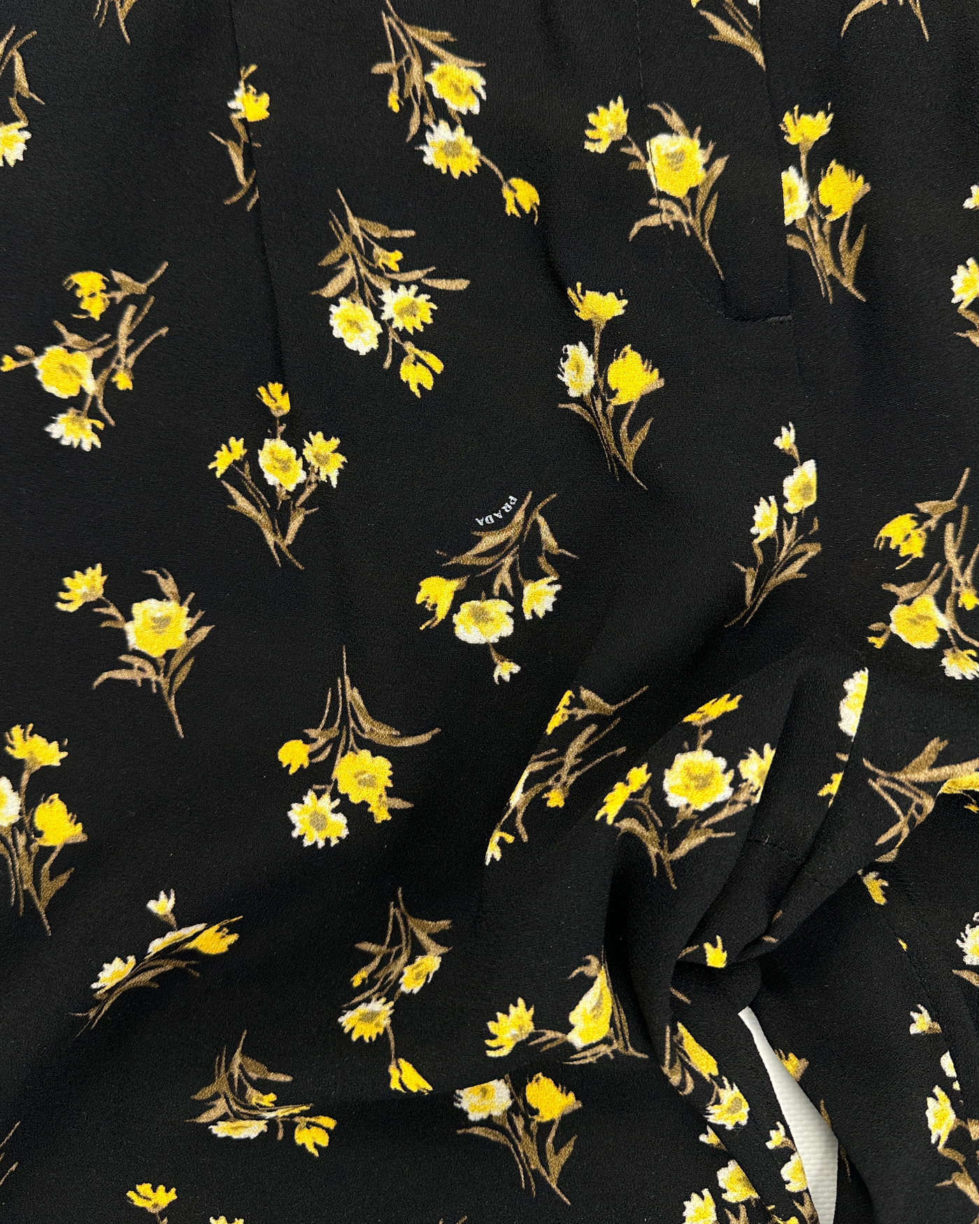 Prada Viscose Black Flower Print Pants S/S 2013