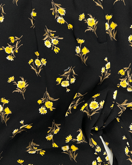 Prada Viscose Black Flower Print Pants S/S 2013