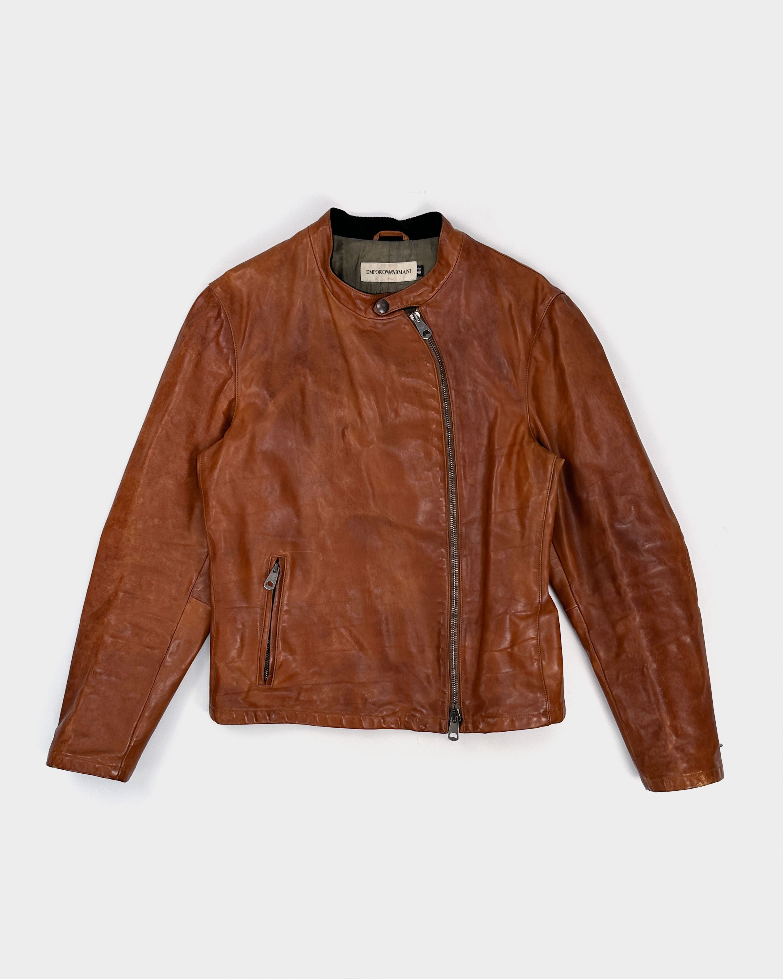 Emporio armani leather jacket on sale price