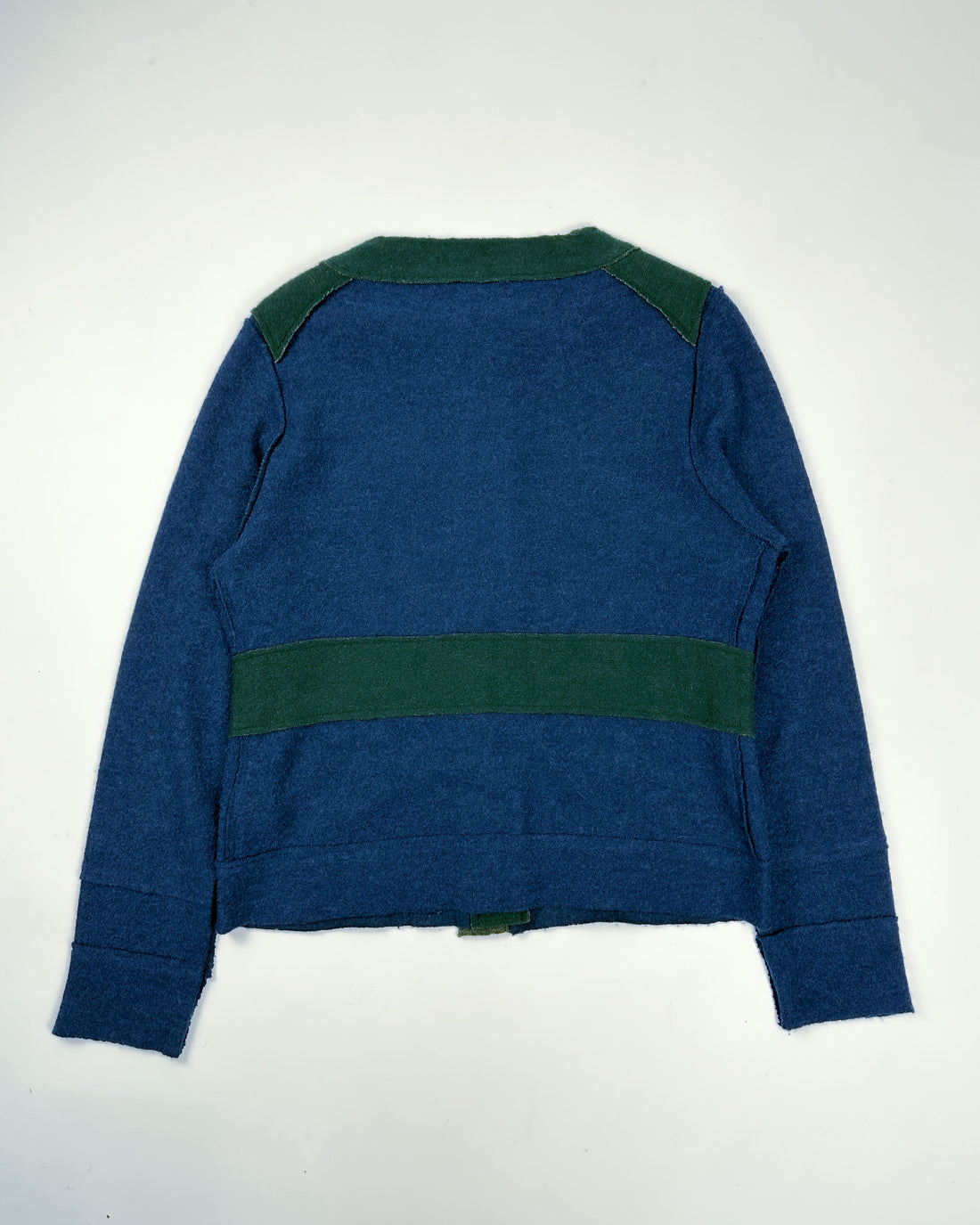 Adolfo Dominguez Blue Green Distressed Cardigan 1990's