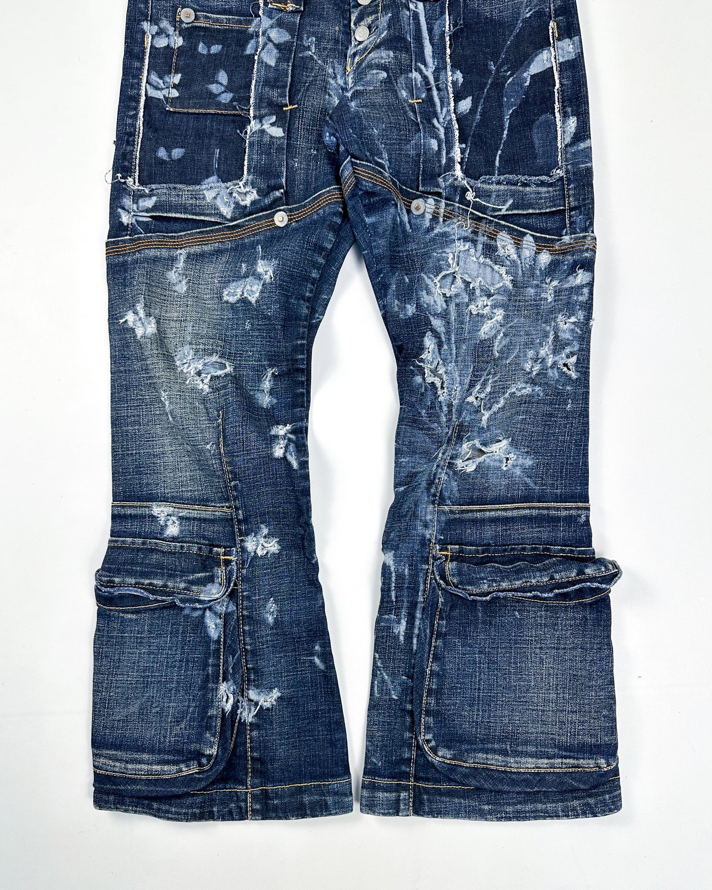 Marithé Francois Girbaud Distressed Cargo 3/4 Pants 2000's