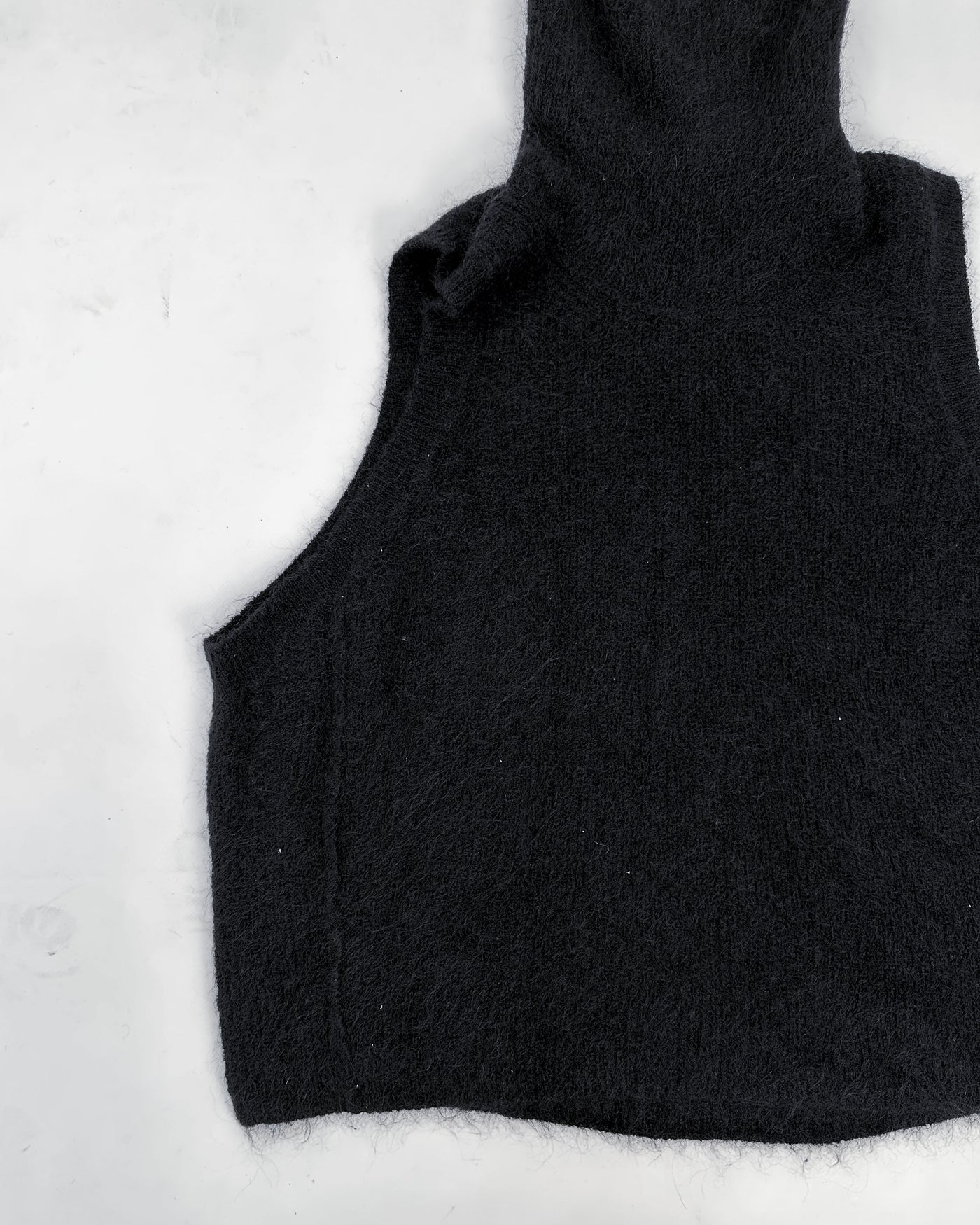 Isabel Benenato Mohair Black Long Neck Vest 2021