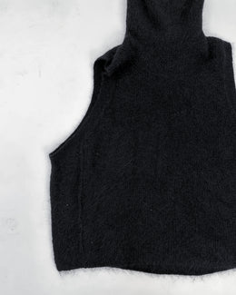 Isabel Benenato Mohair Black Long Neck Vest 2021