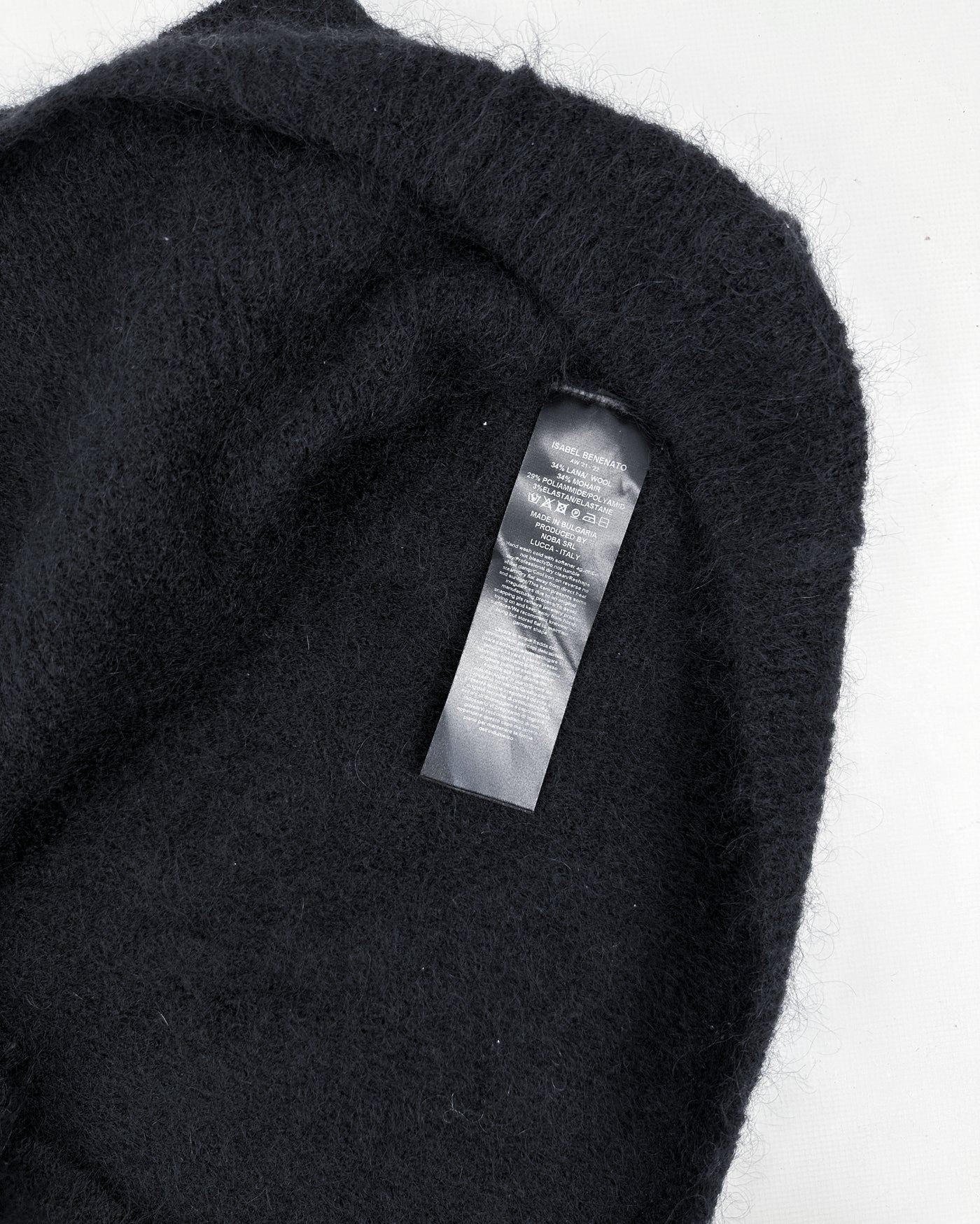 Isabel Benenato Mohair Black Long Neck Vest 2021