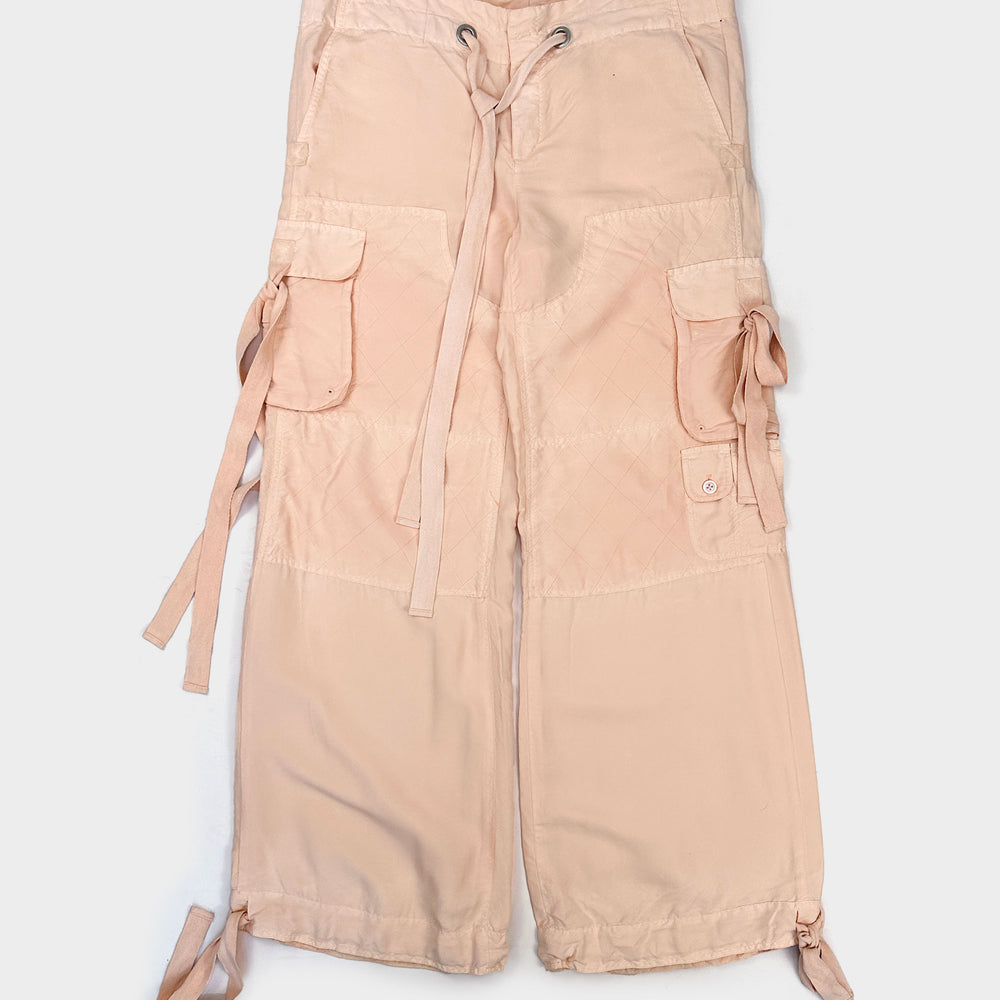 Ralph Lauren Light Pink Cargo Silk Pants 2000's