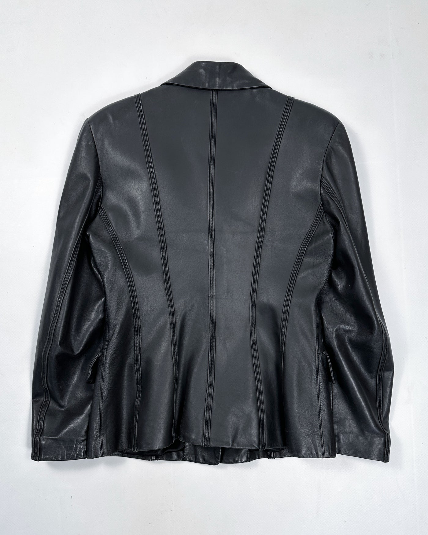 Roberto Cavalli Straight Black leather Jacket 1990's