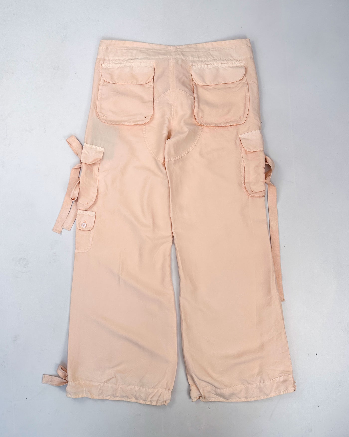 Ralph Lauren Light Pink Cargo Silk Pants 2000's