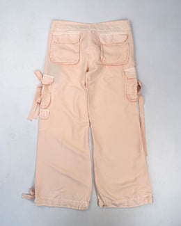 Ralph Lauren Light Pink Cargo Silk Pants 2000's