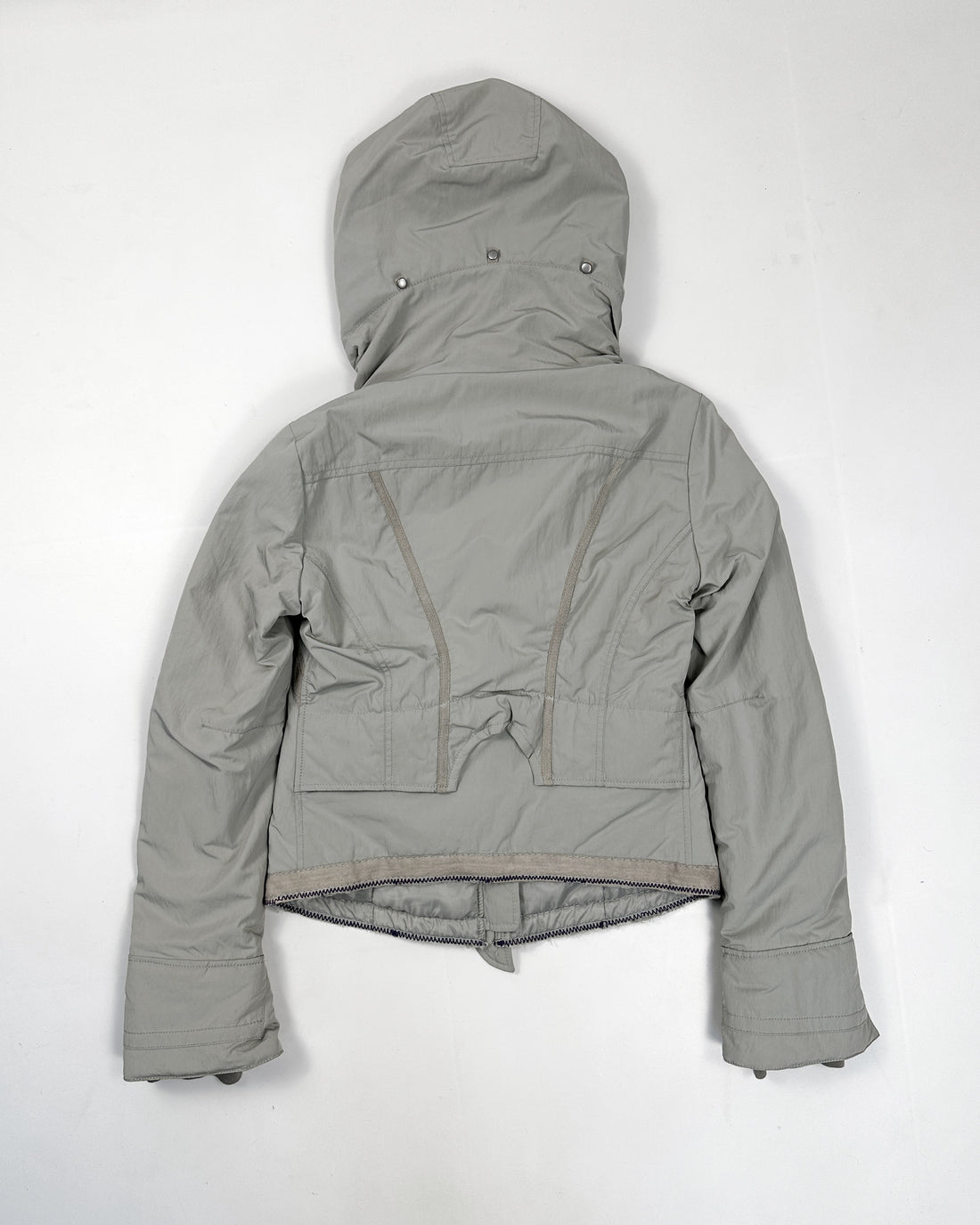 Marithé Francois Girbaud Light Grey Hooded Jacket 2000's