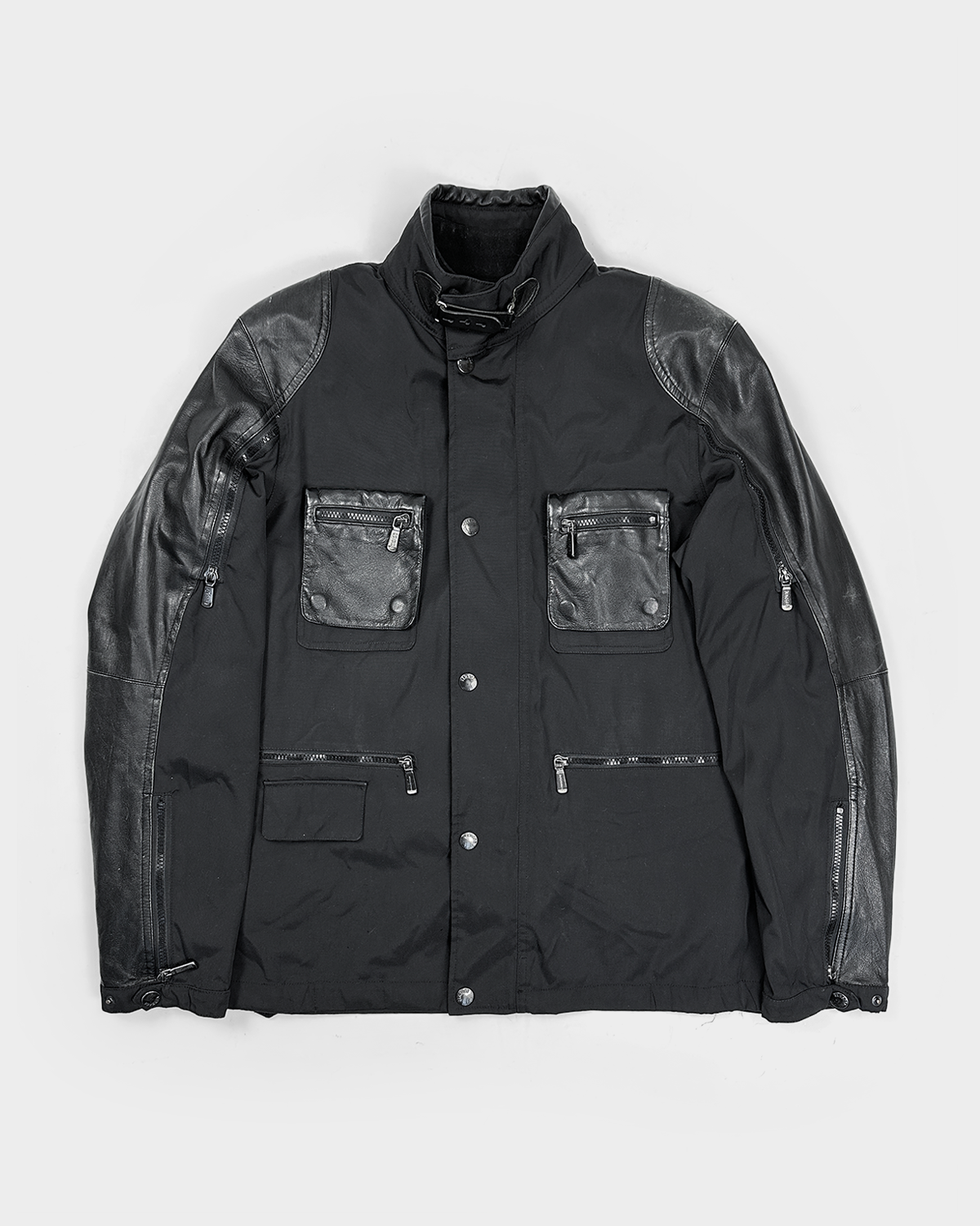 Versace 2-Layer Nylon + Leather Jacket 2000's