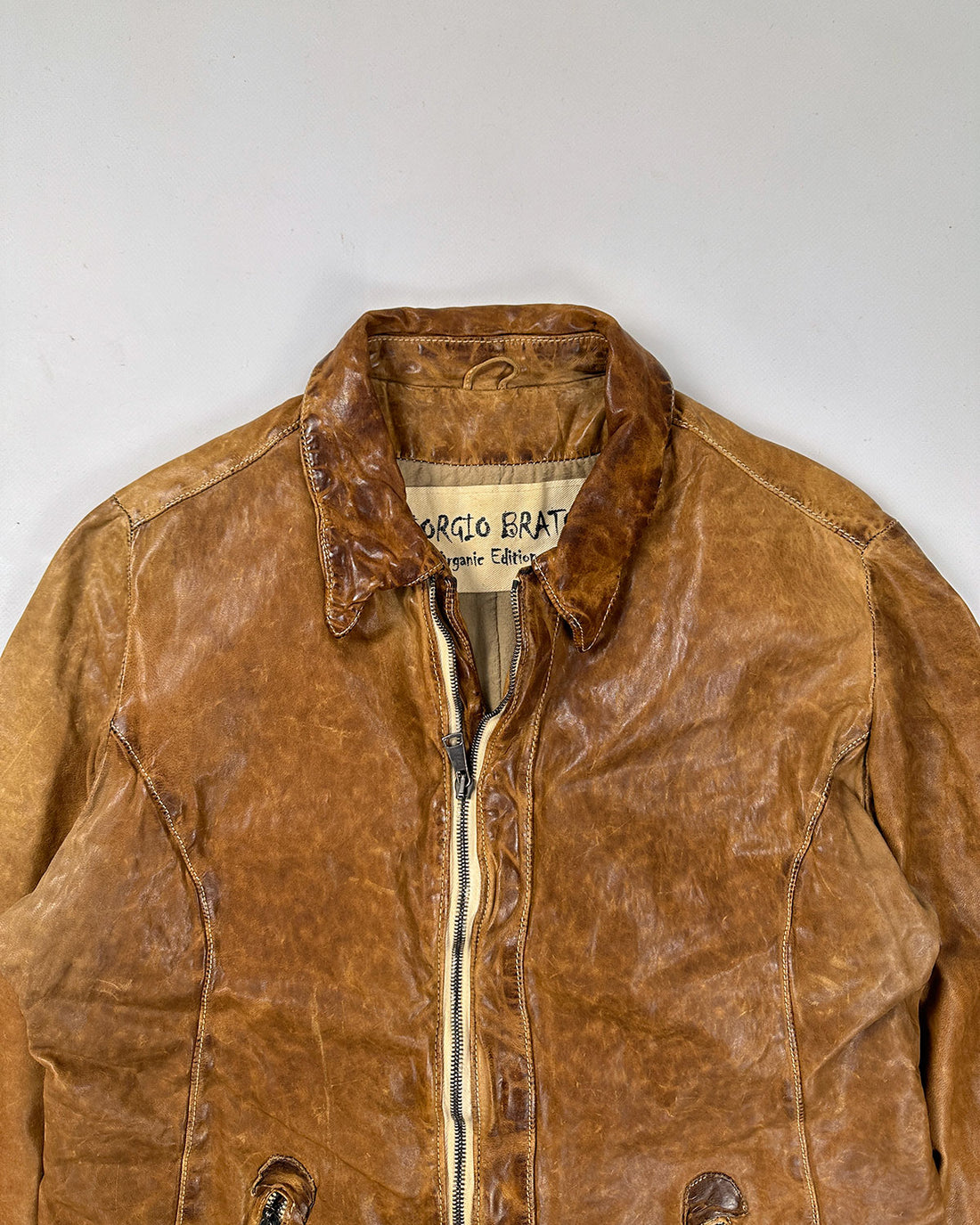 Giorgio Brato Camel Leather Jacket (Handmade in Italy) 2000's