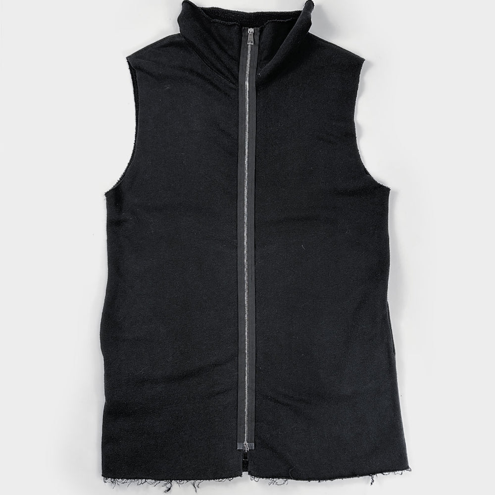 Giorgio Brato Raw-Edge Black Long Vest 2000's