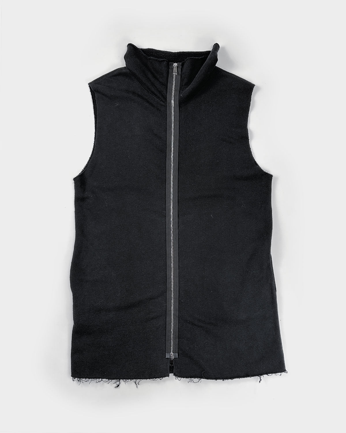 Giorgio Brato Raw-Edge Black Long Vest 2000's