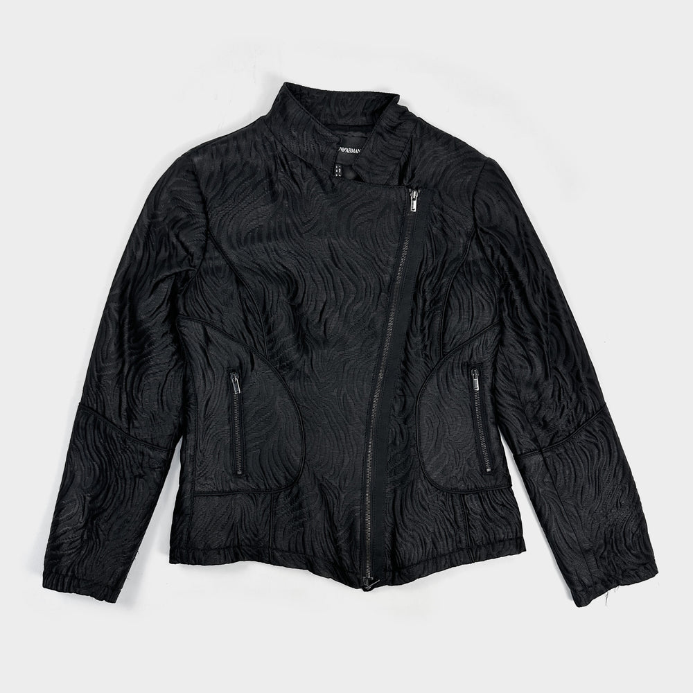 Armani Asymmetric Black Texture Jacket 2000's