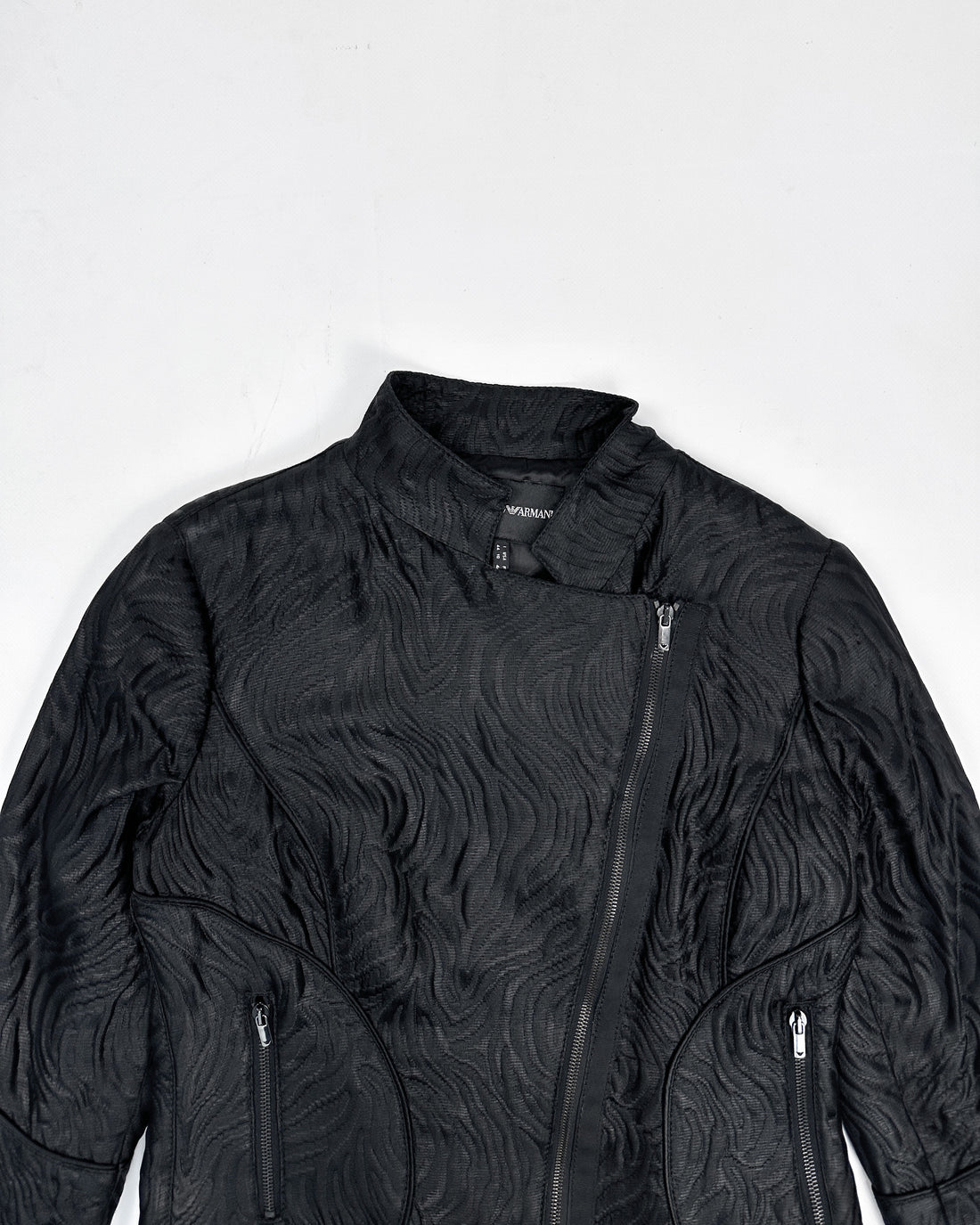 Armani Asymmetric Black Texture Jacket 2000's