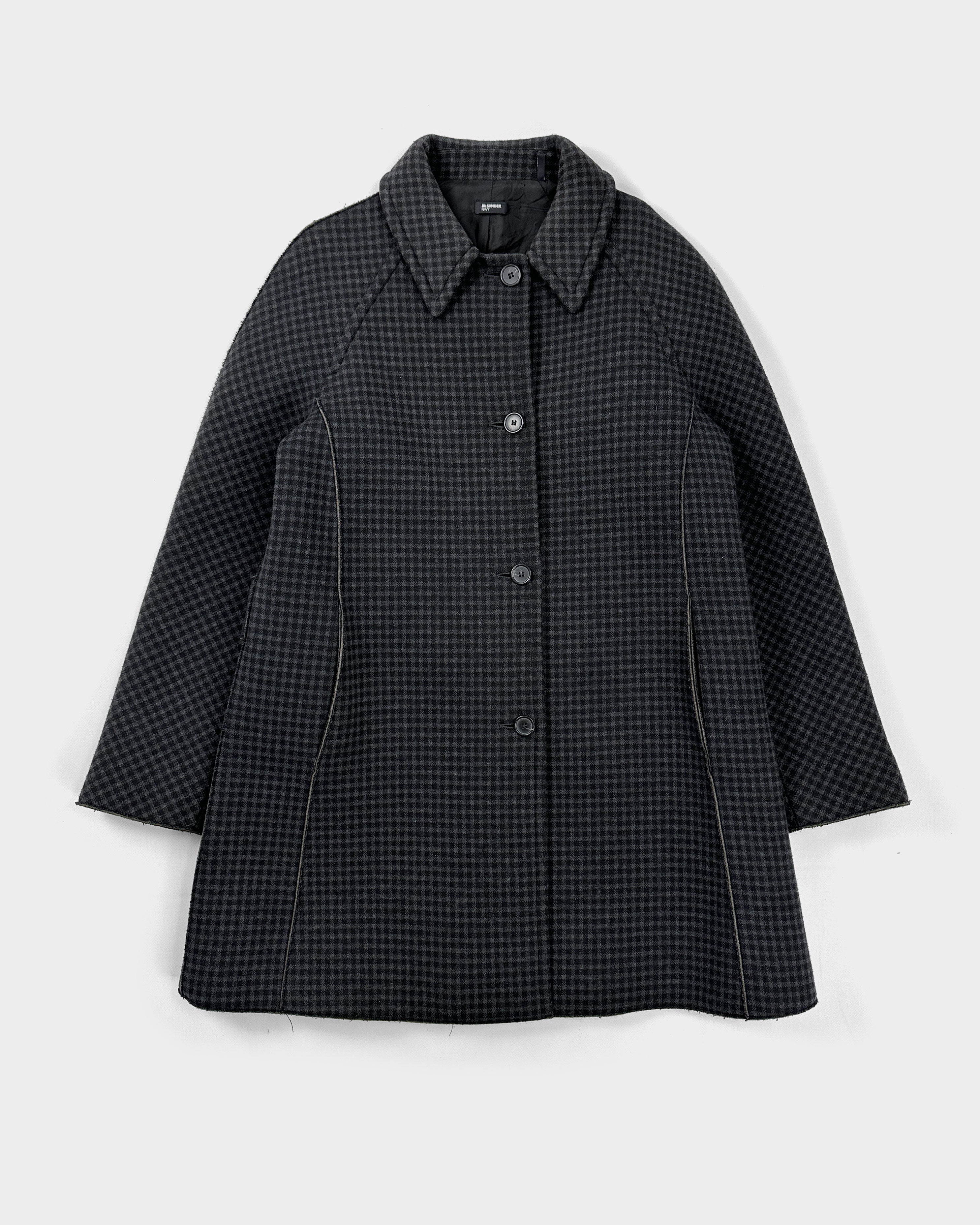 Jil Sander Checkered Dark Grey Long Coat 2000's – Vintage TTS