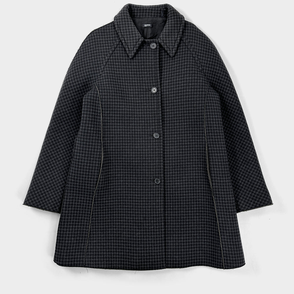 Jil Sander Checkered Dark Grey Long Coat 2000's