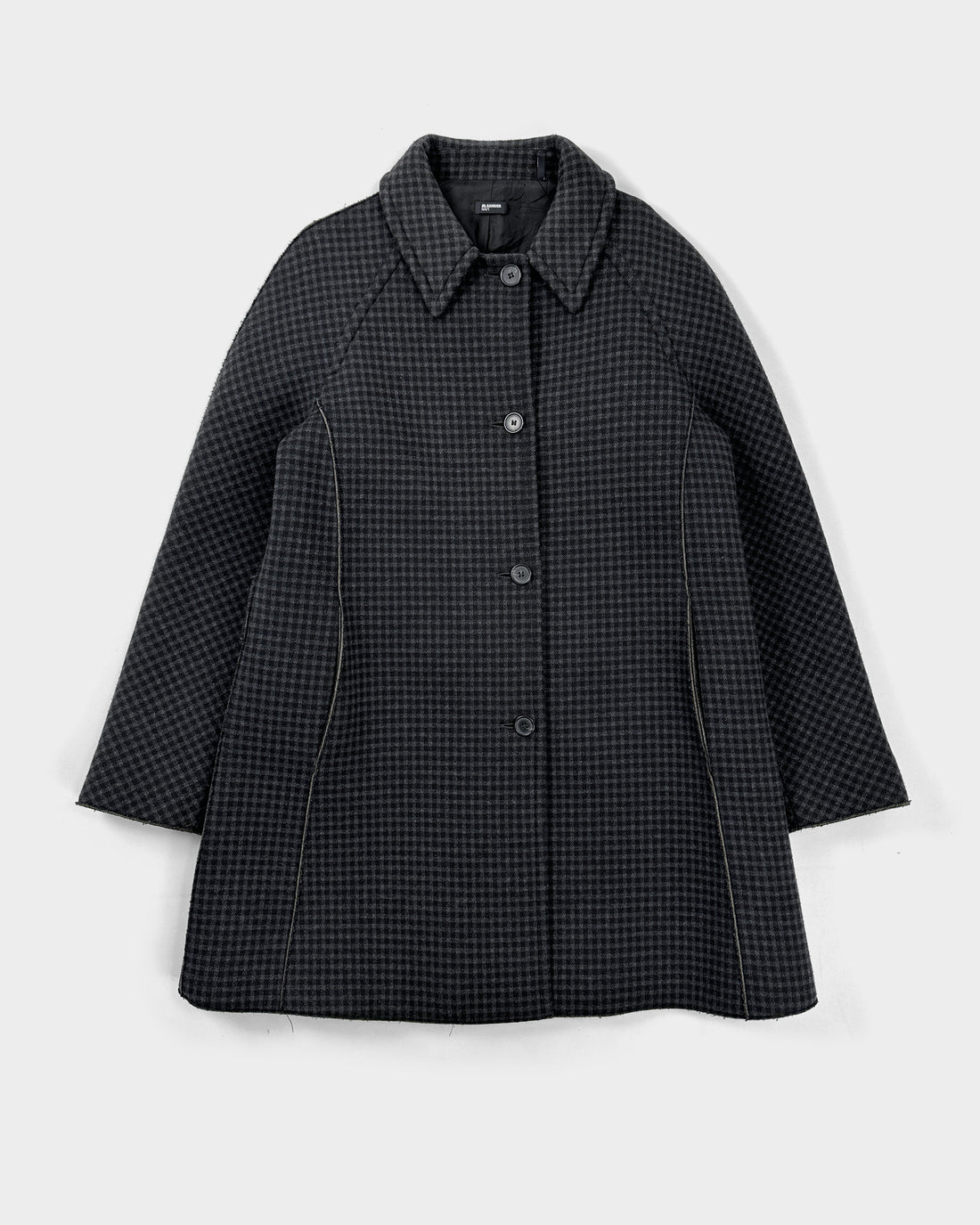 Jil Sander Checkered Dark Grey Long Coat 2000's