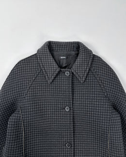 Jil Sander Checkered Dark Grey Long Coat 2000's