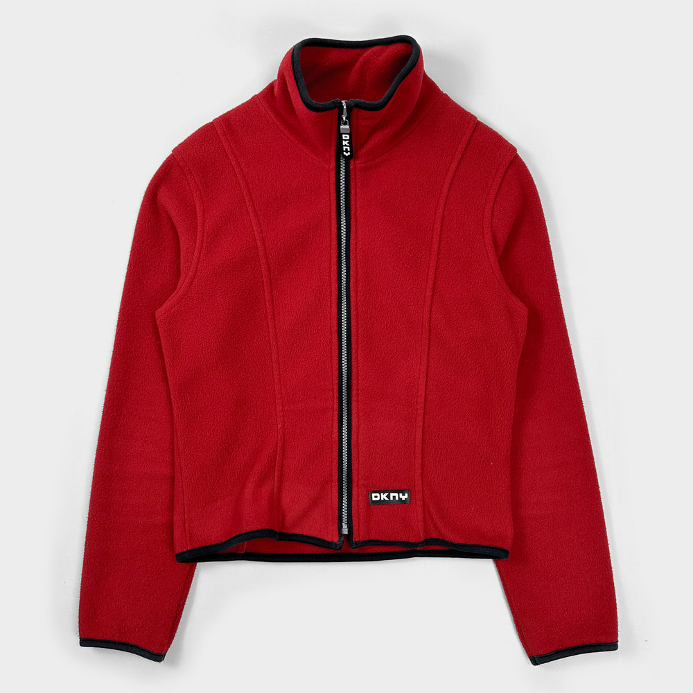 DKNY Cropped Red Polar Fleece 1990's