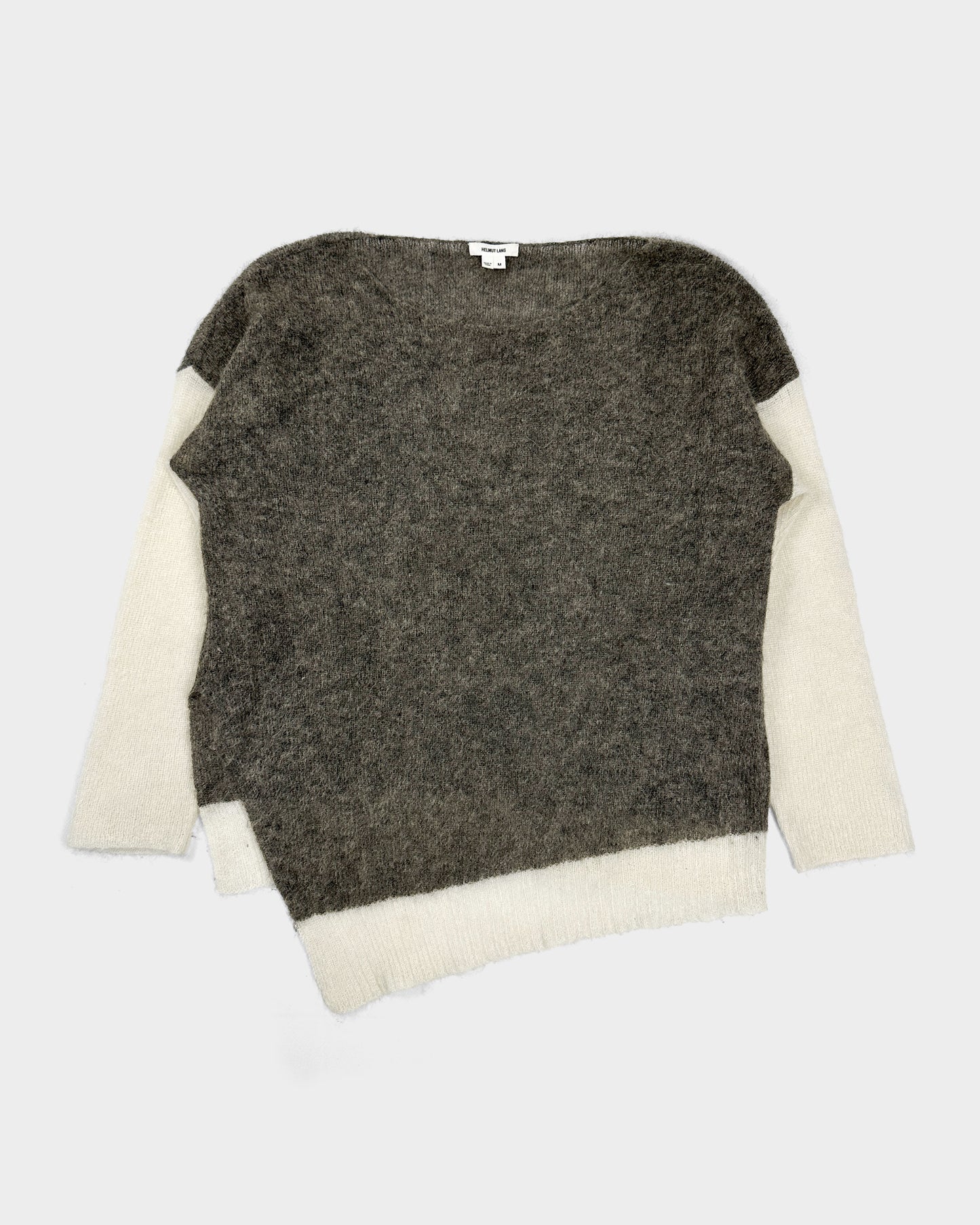 Helmut Lang Mohair Colorblock Alpaca Blend Sweater 2000's