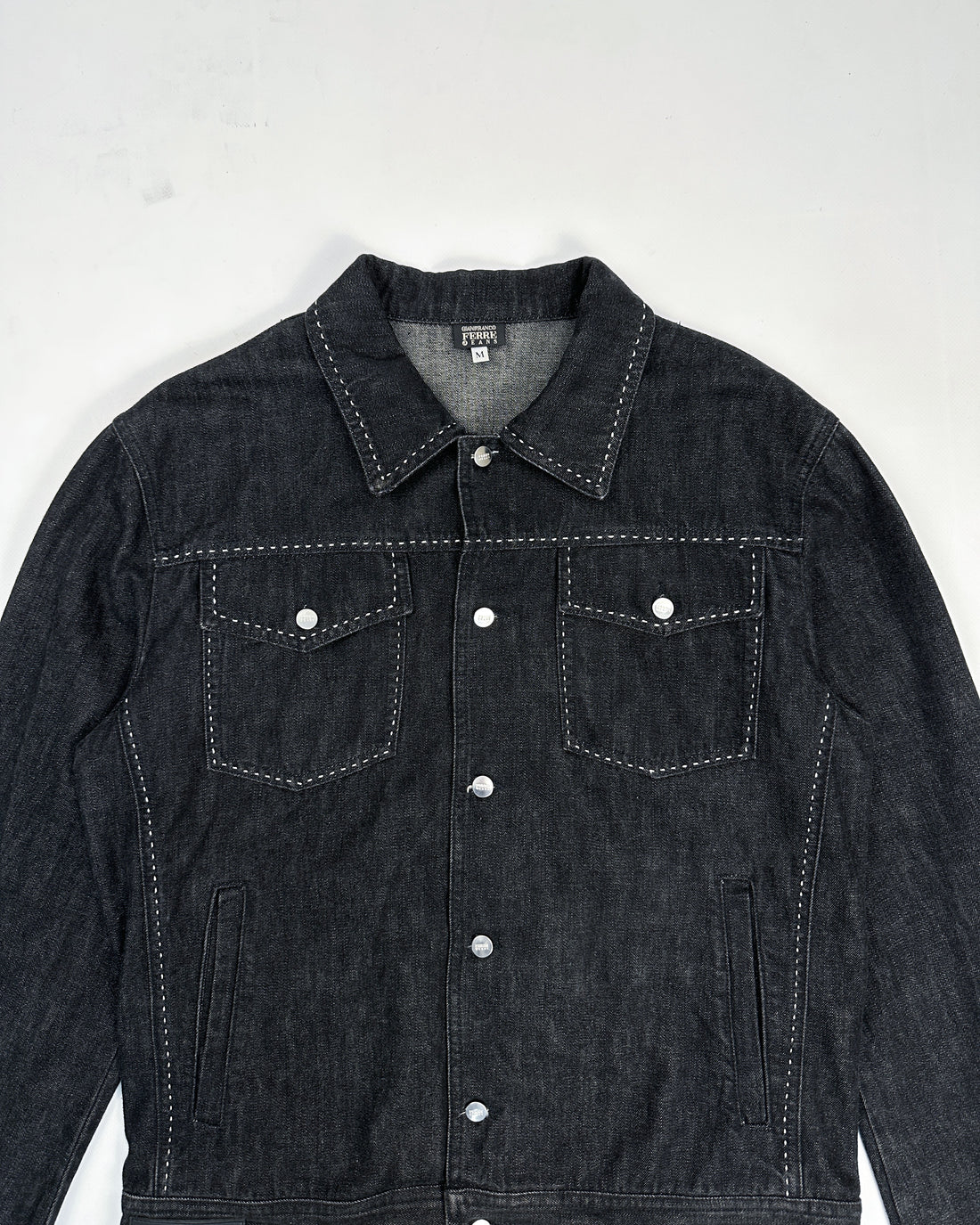 Gian Franco Ferré Stitched Denim Trucker Jacket 1990's