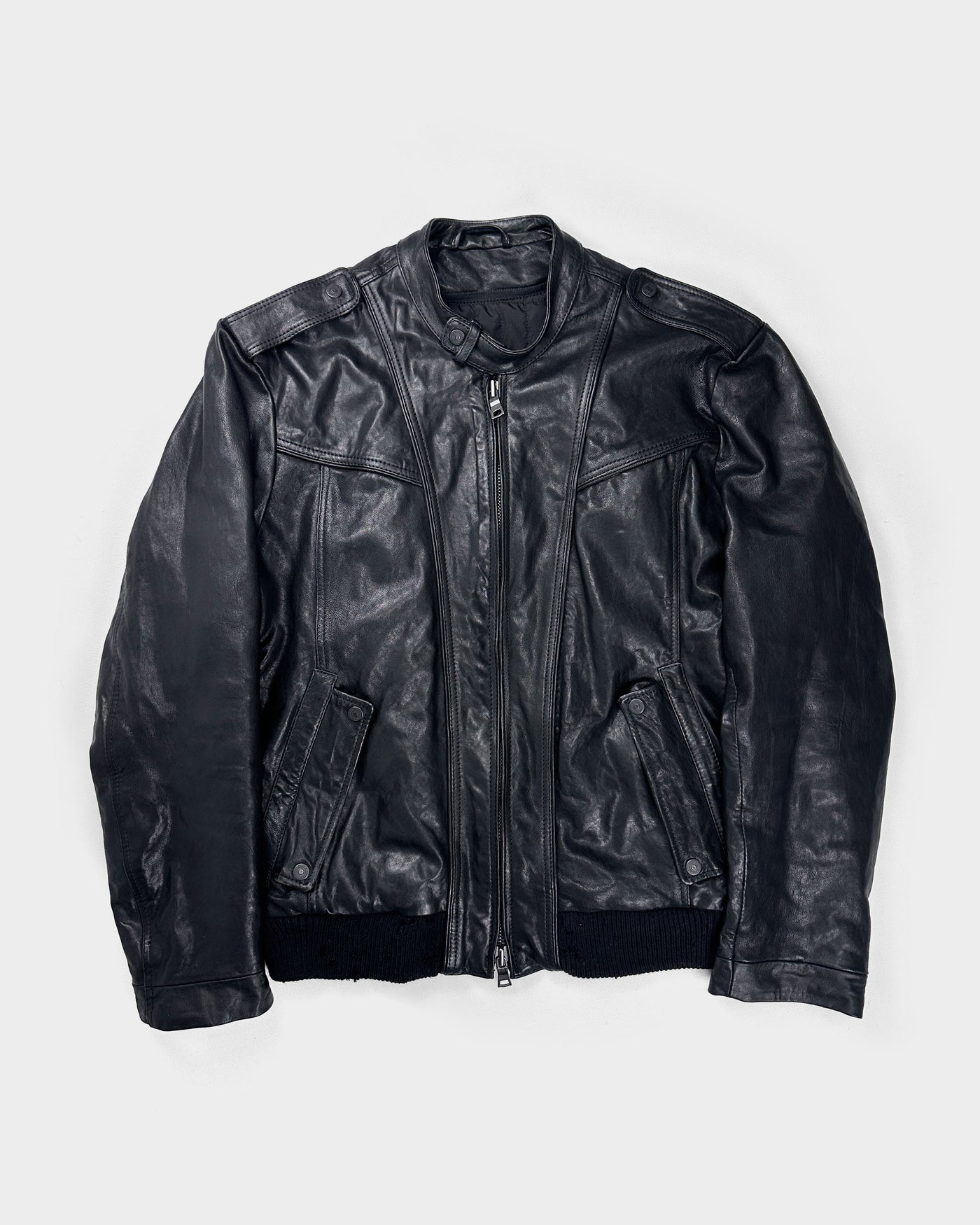 Gazzarrini Black Leather Jacket 1990's