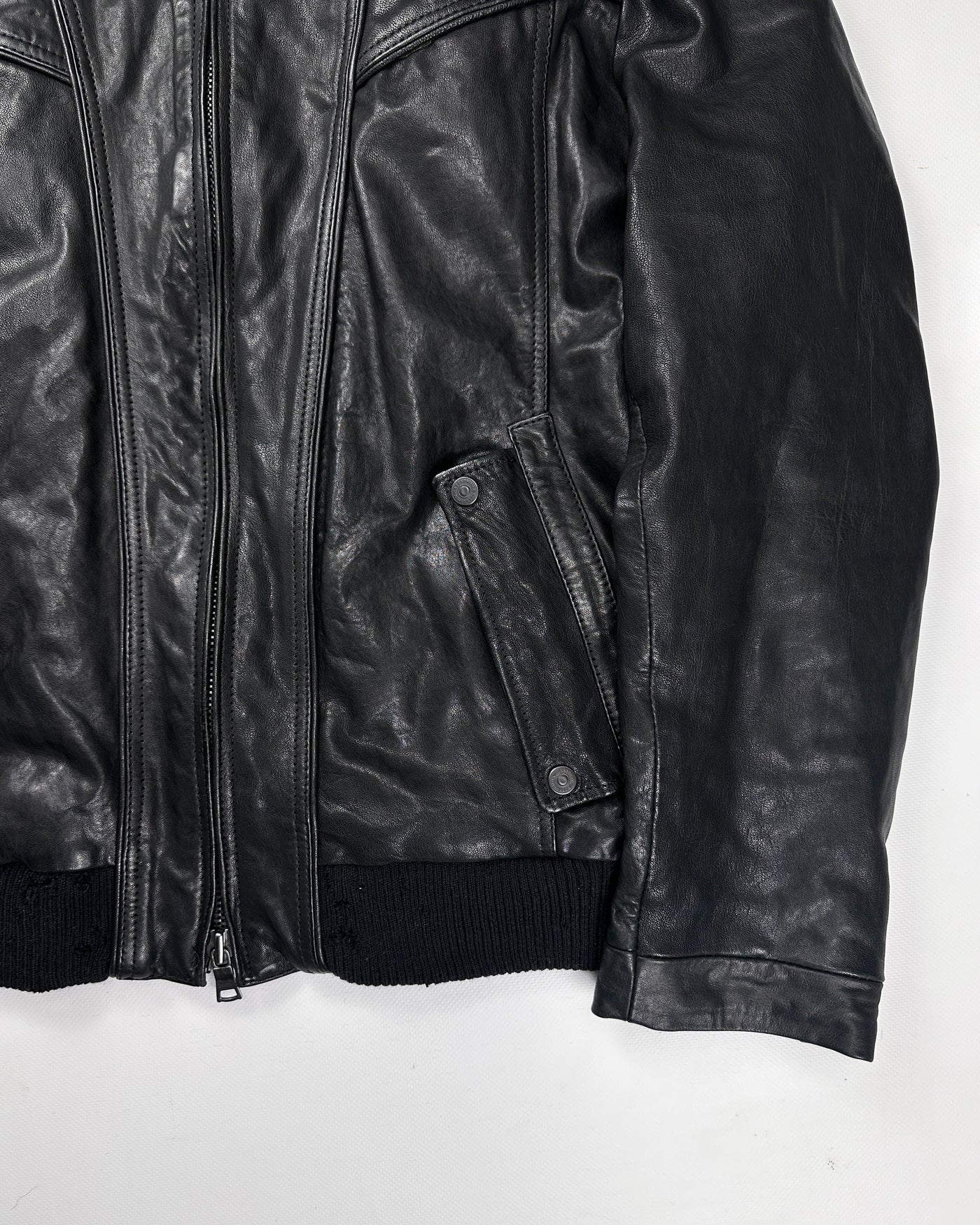Gazzarrini Black Leather Jacket 1990's