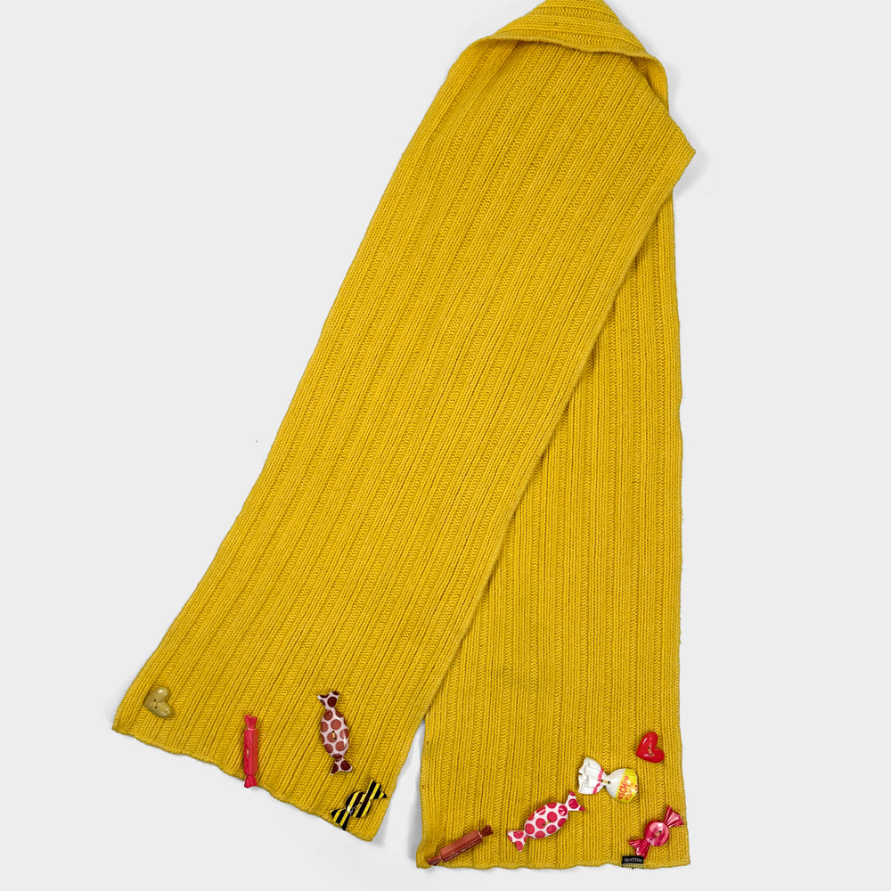 Moschino 3-D Candy Yellow Scarf 2000's