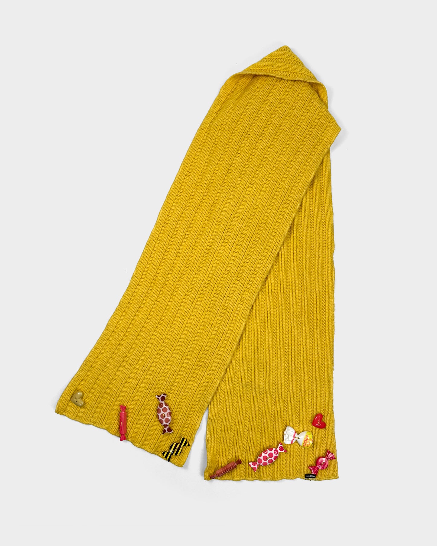 Moschino 3-D Candy Yellow Scarf 2000's