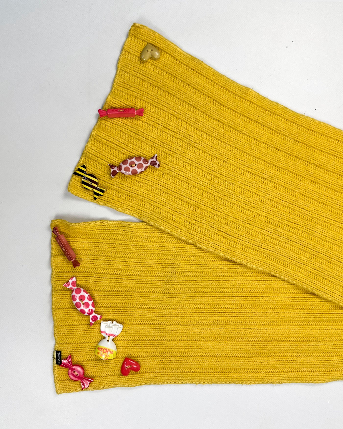 Moschino 3-D Candy Yellow Scarf 2000's