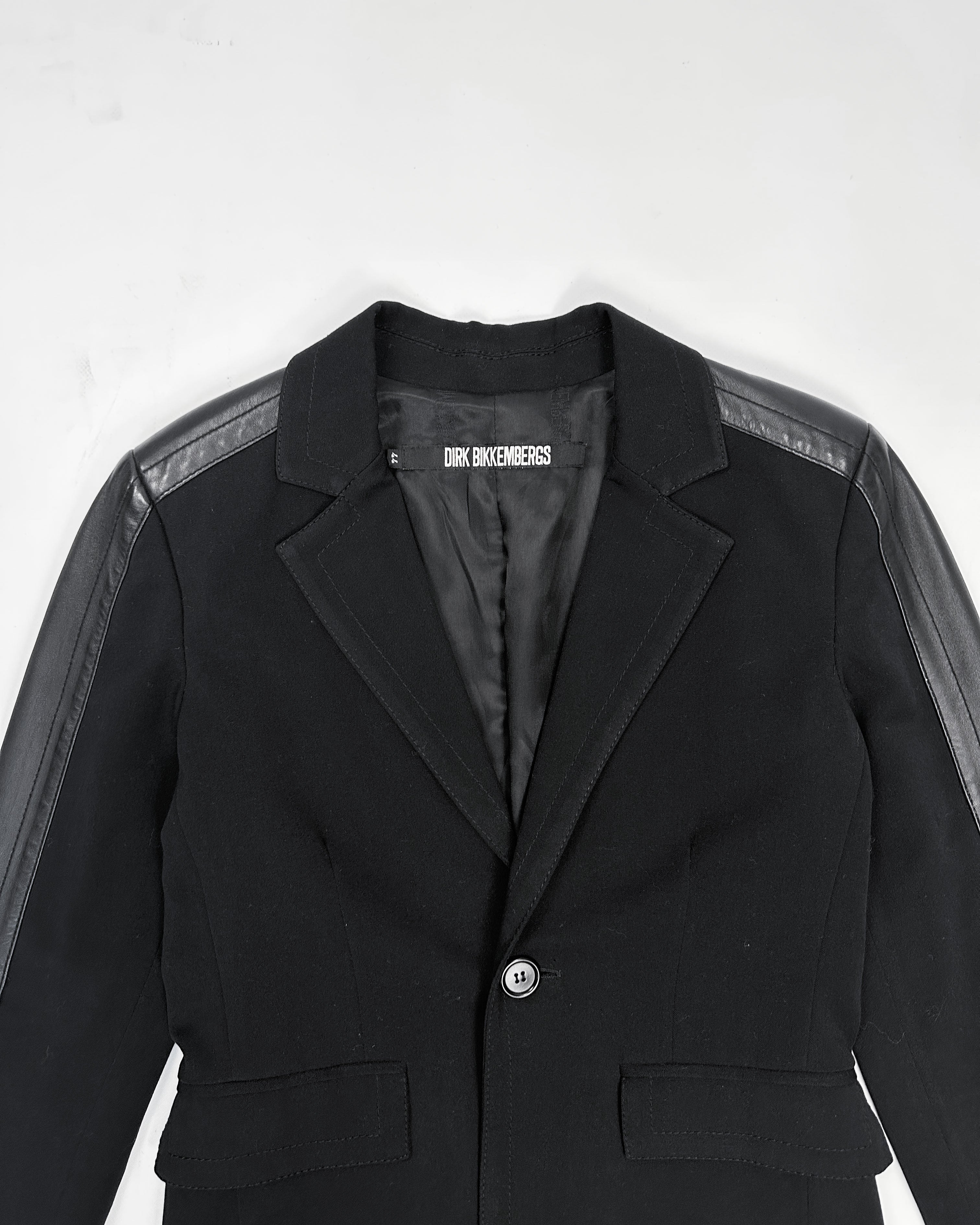 Dirk Bikkembergs Leather Sleeves Blazer Jacket 2000's – Vintage TTS