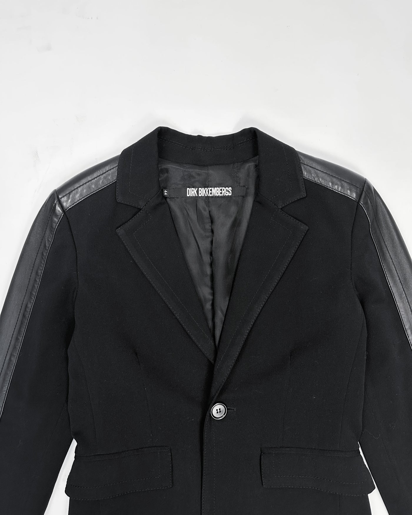 Dirk Bikkembergs Leather Sleeves Blazer Jacket 2000's