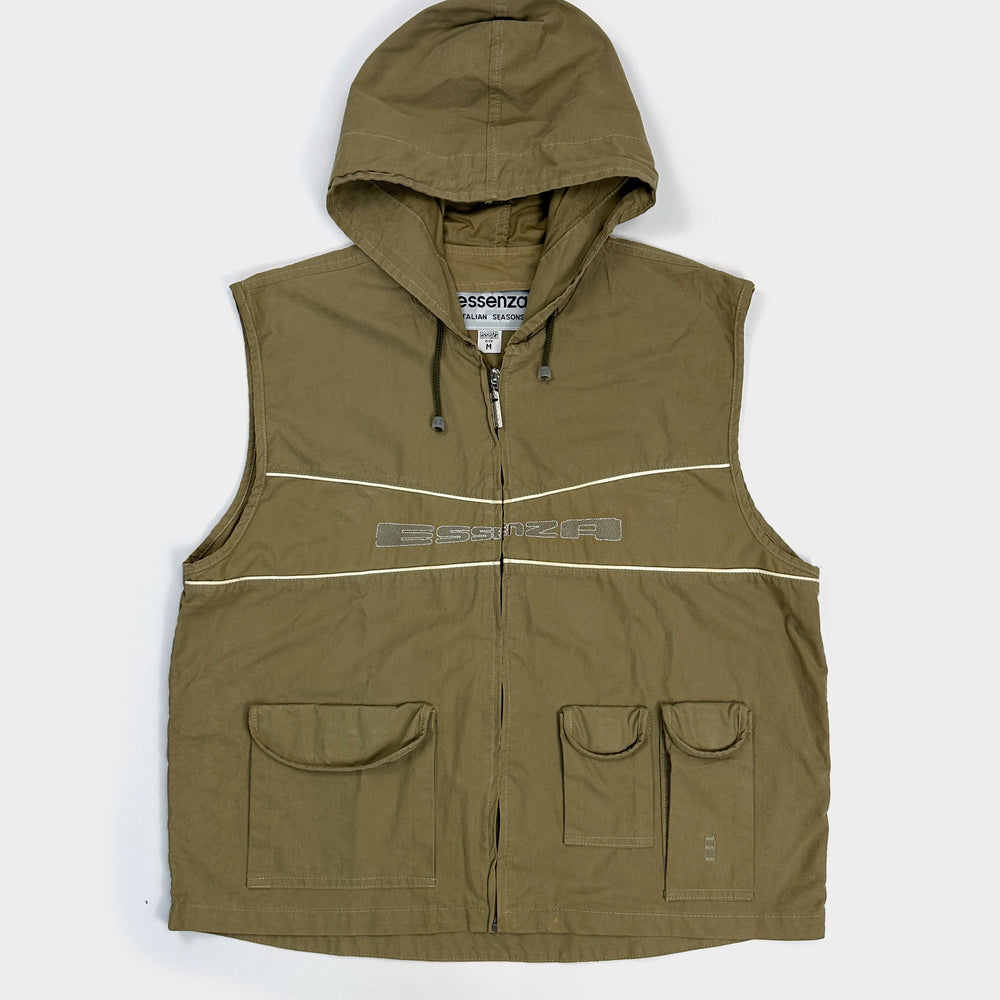 Essenza OIive Green Hooded Vest 2000's