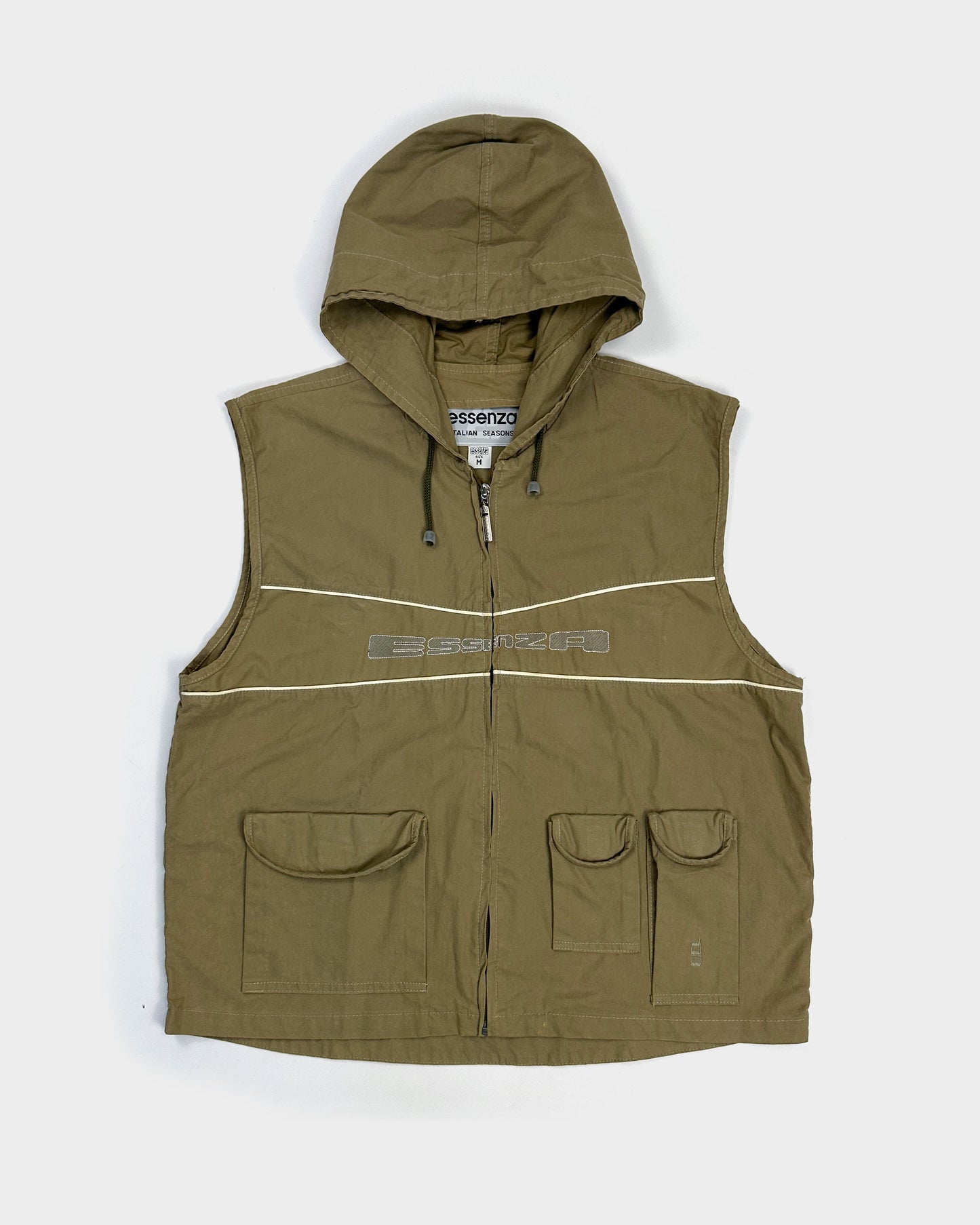 Essenza OIive Green Hooded Vest 2000's