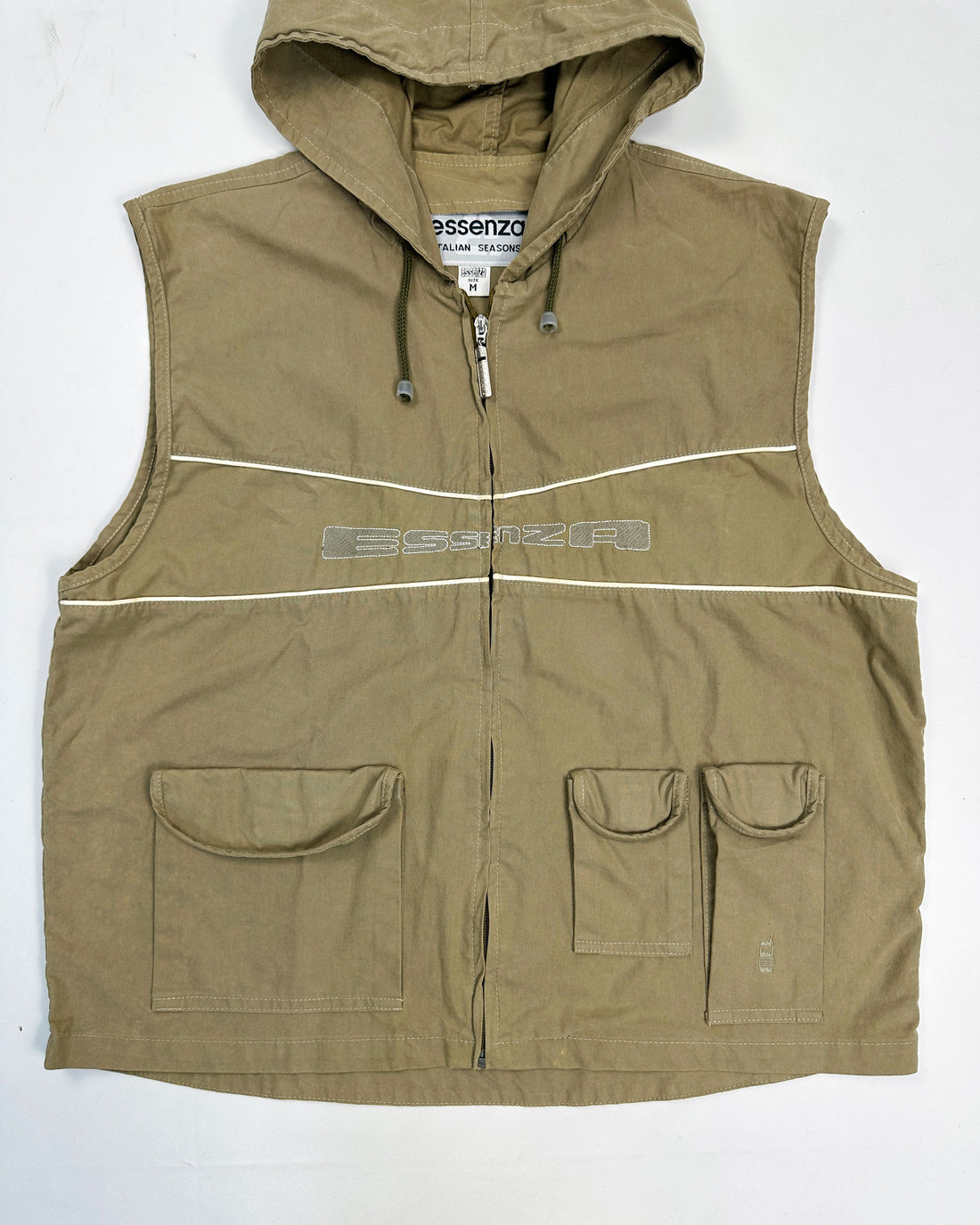 Essenza OIive Green Hooded Vest 2000's