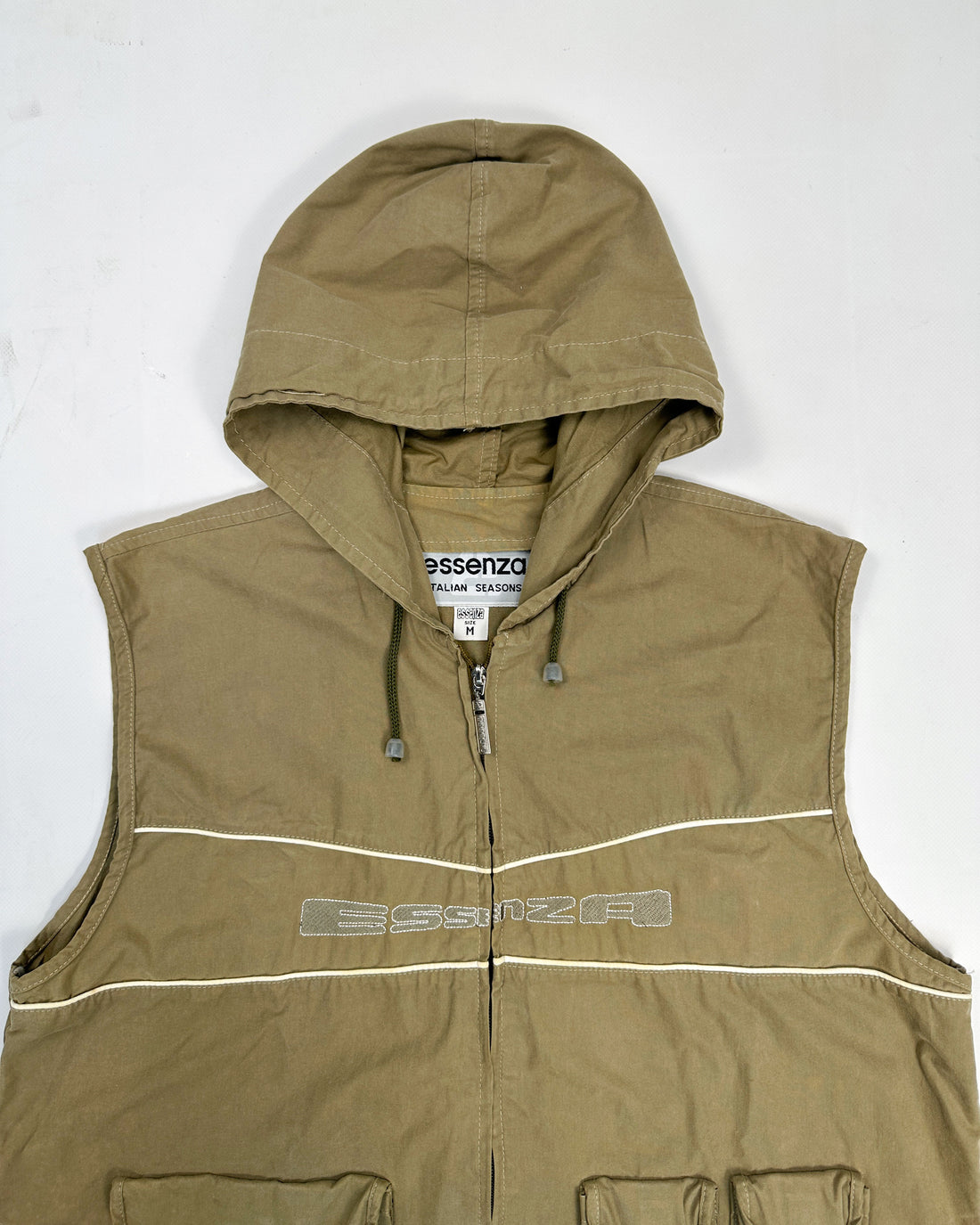 Essenza OIive Green Hooded Vest 2000's