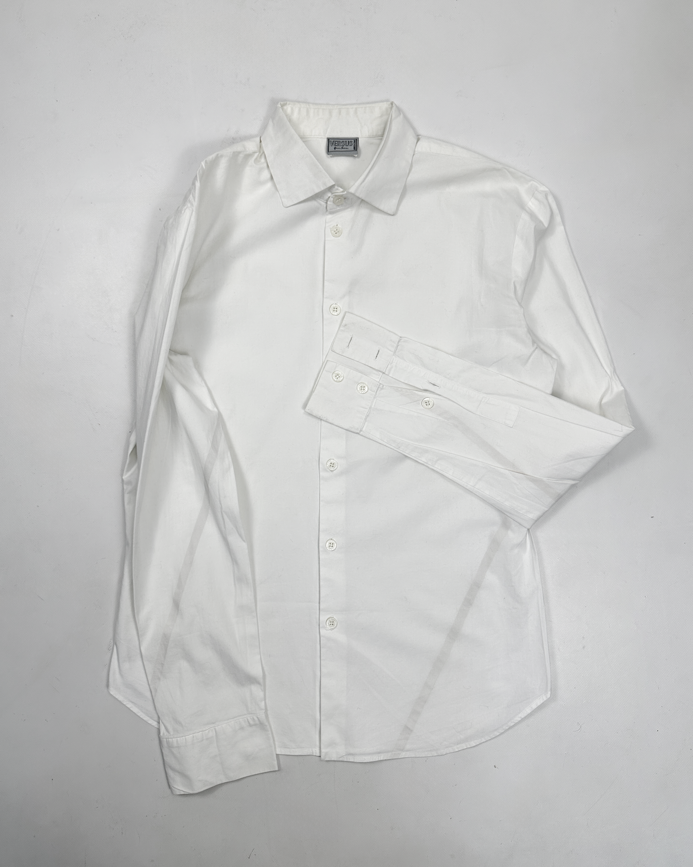 Versace Reflective Stripes White cotton Shirt 1990's