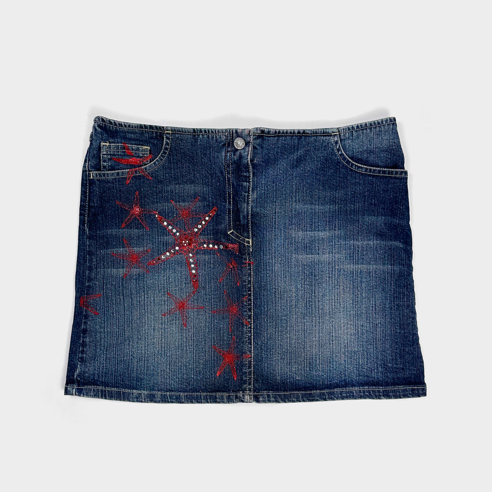 Versace Starfish Denim Skirt 2000's