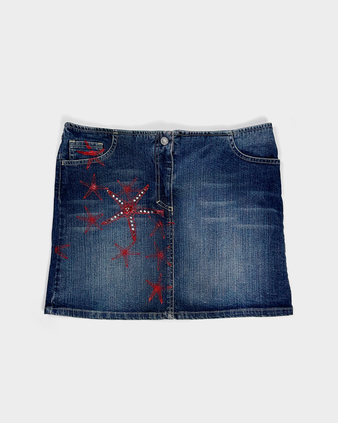 Versace Starfish Denim Skirt 2000's