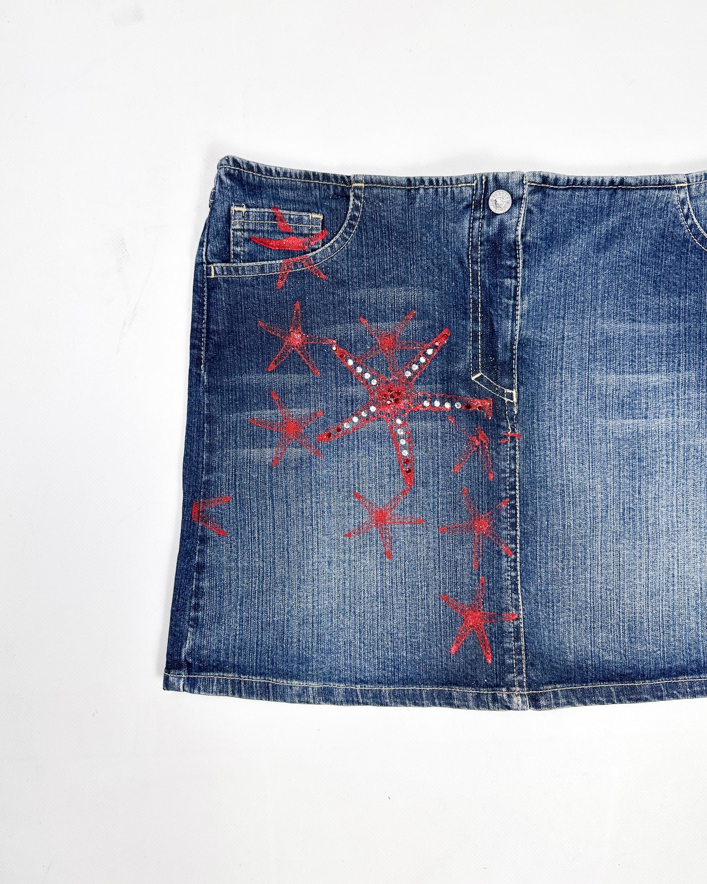 Versace Starfish Denim Skirt 2000's