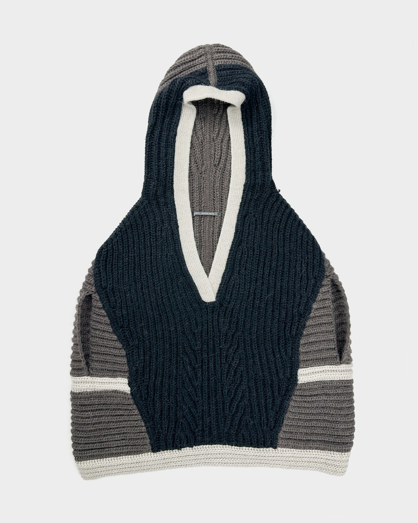 Marithé François Girbaud 3-Tone Alpaca Poncho 2000's