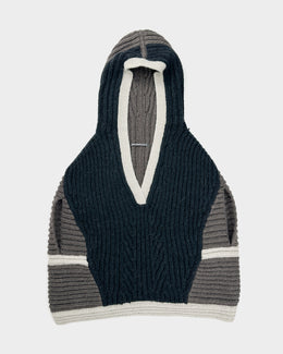 Marithé François Girbaud 3-Tone Alpaca Poncho 2000's